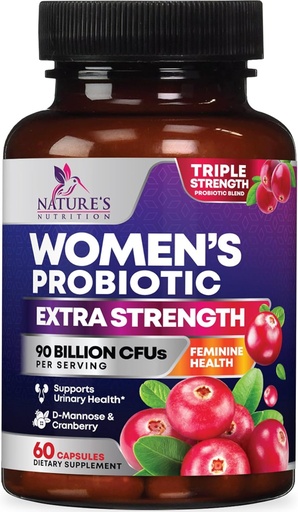 [BRSROCT2OV5GMEQ7] Probiotiques pour les femmes Soutien de la santé digestive - 90 milliards UFC Probiotique pour les femmes, 16 souches, canneberge, probiotique vaginal avec prébiotiques, PH, immunitaire, urinaire et soutien de la santé féminine, 60 capsules