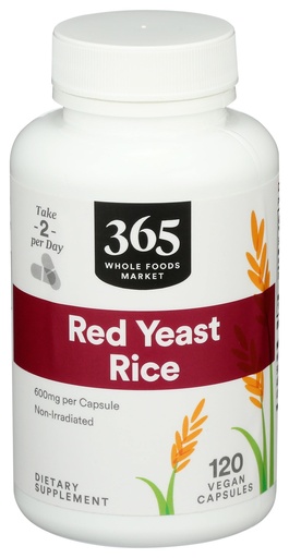 [BRSWGZQCBACQE2TF] 365 by Whole Foods Market, Red Yeast Rice 600mg, 120 Count