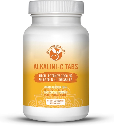 [BRSROHYRC4DRQG3O] Alkalini-C Tabs| Corn-Free | GMO-Free | Alkalizing Nutrients Forms | 1000 MG Per Tab | Professional Grade Vitamin C as L-Ascorbate NOT Ascorbic Acid - 250 Tabs