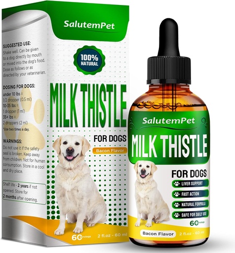 [BRSROBA3DIFWG33D] Esne Thistle for Dogs | Dog Liver Supplement for All Ages and Breeds | Here is only Herbal Konposizioa | + Erakargarria eta Super Yummy Bacon Flavor | 2 Oz