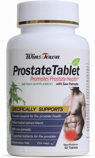 [BRSROFT6O56WGAA3] Prostate Pills, Saw Palmetto Prostate Health Supplements for Men, Support Hair Health, Urinary Tract & Bladder Control, 60 Tablets
