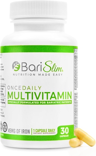 [BRSWGBT5OYFWEG3Z] BariSlim Einmal täglich Bariatric Multivitamin Kapsel - 45mg Eisen - Bariatric Vitamin & Supplement für Post Bariatric Chirurgie inklusive Magen-Bypass & Magen-Darm | 30-Tag Versorgung