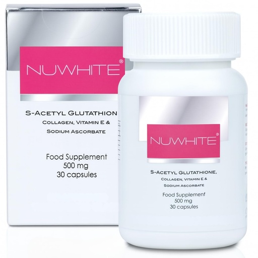 [BRSWGZQZPIHA2ETP] Nu White S-Acetyl Glutathione 30 Capsules – New Improved Formula for Radiant, Even-Toned Skin | Premium Supplement for Daily Wellness & Glow