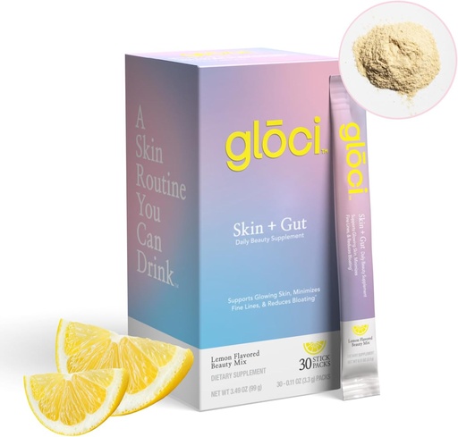 [BRSROAD5AUBQ4D3X] Gloci Skin + Gut - Probiotic DE111 - Hyaluronic Acid, Magnesium, Vitamin C, Zinc, Coconut Water Powder - Clinically Studied Probiotic for Radiant Skin, Gut Health, Hydration - 30 Count