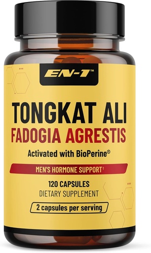 [BRSROYYHAUNAMYDB] EN-1 tongkat Ali for Men (Longjack) Fadogia Agrestis 및 Tongkat Ali Supplement BioPerine, 남성을위한 Tongat-ali - 120 캡슐 Tonkat-Ali Long Jack