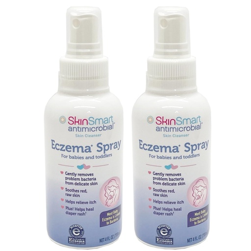 [BRSWY2YBOINA4ALO] SkinSmart Eczema Spray for Babies and Toddlers, Removes Bacteria so Skin Can Heal, 4 Ounce Spray (Pack of 2) Safe for Delicate and Raw Skin