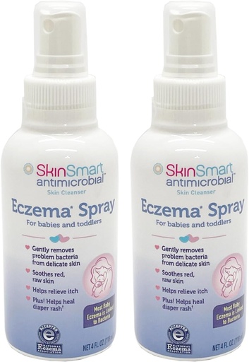 [BRSWY2YBOINA4ALO] SkinSmart Eczema Spray for Babies and Toddlers, Removes Bacteria so Skin Can Heal, 4 Ounce Spray (Pack of Safe for Delicate and Raw Skin)