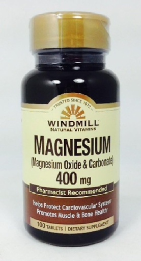 [BRSWIYYLBAOGK3L6] Windmill Magnesium 400 Mg Tablets, 100.0 Count