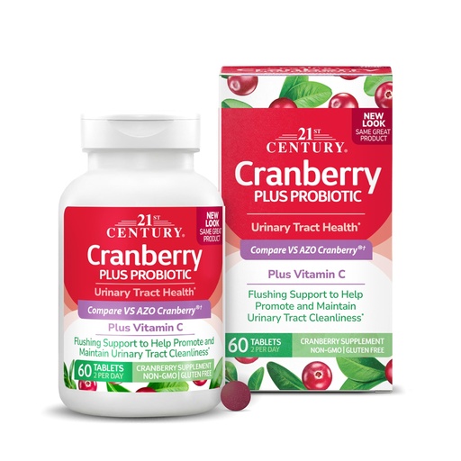 [BRSWKGQKOMAGME3K] 21st Century, Cranberry Plus Probiotic, 60 Tablets