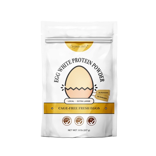 [BRSRMGITC4AQ4HQV] Orgnisulmte Egg White Protein Powder 8 Oz, Pasteurized Dried Egg Whites Protein, Gluten-Free, Non-GMO, Unflavored, Free Range High Whip for Baking, Desserts 227g