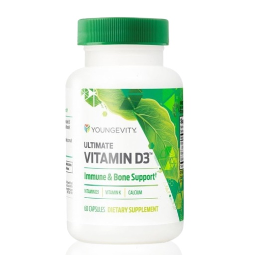 [BRSRAYLRAEPGGHTJ] Youngevity Ultimate Vitamin D3 5000 IU with K2 – High-Potency Vitamin D3, Vitamin K2, and Calcium Supplement for Immune Support, Bone Density, and Heart Health – 60 Capsules
