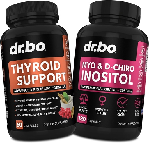 [BRSRAAA5OIIBOELV] Soporte para tiroides " Myo-Inositol " D-Chiro Inositol Supplement Capsules - Apoyo natural para el metabolismo, el mood " Energy - 40:1 Ratio Hormone Balance for Women, Menstrual Cycle, Mujer Health