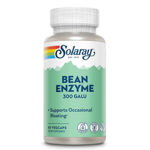 [BRSRA2YZCIFQYDY3] SOLARAY Bean Enzyme 300 GalU - Alpha Galactosidase Digestive Enzymes for Women and Men - Digestive Health Supplement - Supports Occasional Bloating for Adults - 60 Servings, 60 VegCaps