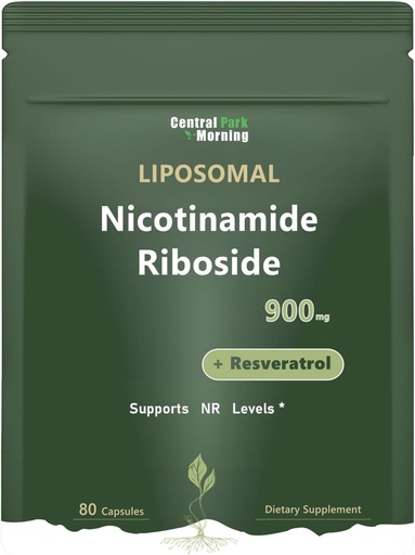 [BRSRAFAZB4MWKDTP] Liposomal Nicotinamide Riboside Supplemento, Nicotinamide Riboside Resveratrolo 900mg per Anti-invecchiamento, Energia, 80 capsule,