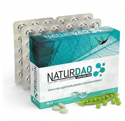 [BRSWYAD4DEPRG3LB] NATURDAO® DAO enzyme 1,000,000 HDU per tablet - DAO Enzyme Supplement - Histamine Block - Diamine Oxidase - Food Intolerance - 60 Extended Release Tablets