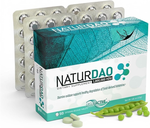 [BRSWYAD4DEPRG3LB] NATURDAOCOM LEGUMAACTIVENT NATURDAO® DAO Enzyme 1 000 000 HDU per Tablet - DAO Enzyme Addition - Histamine Block - Diamine Oxidase - Хранителна непоносимост - 60 таблетки с удължено освобождаване