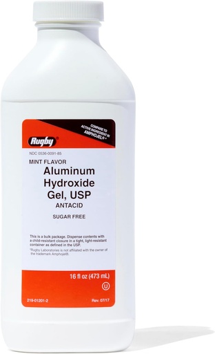 [BRSWIZY4BUPG2CYZ] Rugby 320 mg Aluminium Hydroxide Gel, USP - Antellic Liquid - Разстроен стомах, киселинно разстройство и киселини Relief - Sugar- Free - мента Ароматизирани - 16 Fl. Oz. (1 Опаковка)