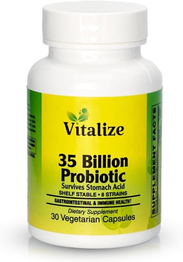 [BRSROGQQCUGQI3I4] UVitalize - 35 Billion PROBIOTIC | Probiotics for Women & Men| Probiotic with 8 Probiotic Stains | Support Metabolism and Digestive Health | Vegan Probiotic Capsules for All | 30 Vegetarian Capsules