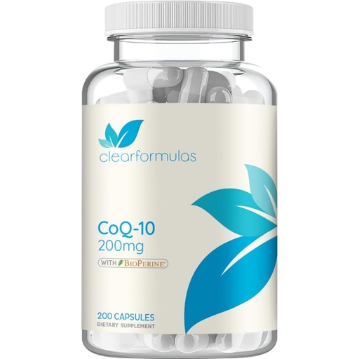 [BRSROAQHAAMW2EL5] CoQ10 200mg with BioPerine - Enhanced Absorption Coenzyme Q10 200mg Potent Antioxidant for Heart Energy and Aging Support - High Stability CoQ10 Ubiquinone Caps - Made in a cGMP US Lab (200 Servings)