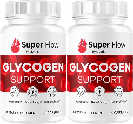 [BRSRAAQHB4MRECAV] (2 pakke) Super Flow Glycogen - SuperFlow Glycogen støttekapsler, Super Flow, Glycogen støtte Super Flow, Offisiell supperFlow Glycogen støtte, Super Flow Glyco Optimizer, 60 Kapsler i 2 måneder