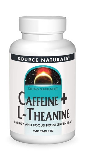 [BRSWECQ5OB4BS3LU] Source Naturals Caffeine + L-Theanine, Energy and Focus Support from Green Tea* - 240 Tablets