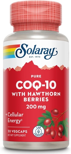 [BRSWIYQEC4OGO2L4] SOLARAY Pure CoQ- 10 200 mg 37 de cor de salut i Energia cel·lular Suport a l'Energia cel·lular amb Herb Fusionant 30 ViegCaps