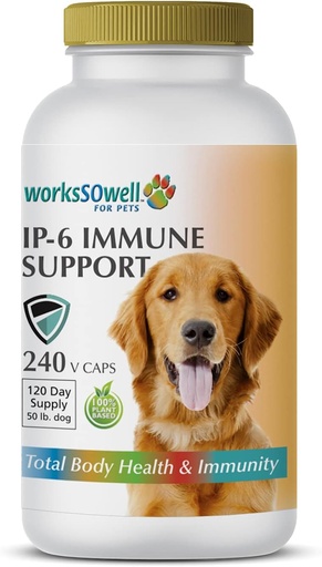 [BRSW2ZAHOUGQMCQ4] 1-TDC WorksSoWell IP-6 Immune Support for Dogs – 240 V-Caps – Helps Promote Healthy Bones, Teeth, Kidney, Liver Functions and Cardiovascular Health – Total Body Health and Immunity