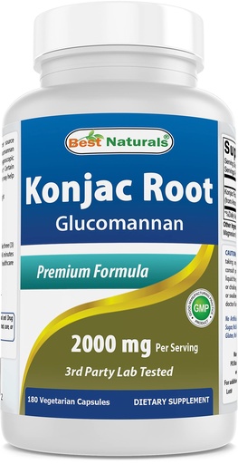 [BRSWIG34CUBB2YLG] Best Naturals Konjac Root 2000mg, 180 Count