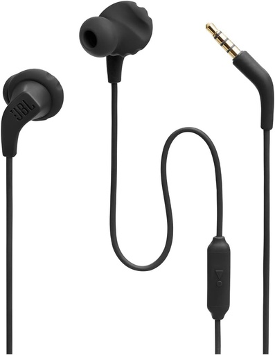 [BRSROZYHCINAIFDD] JBL Endurance Run 2 Wired - Waterproof Wired Sports in-Ear Headphones, Pure Bass Sound, Hands-Free Calls, Never Hurt. Never Fall Out. (Black)