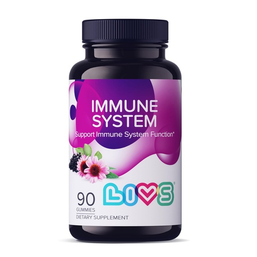 [BRSWYADRCUDQK3A2] LIVS Immune System Elderberry Gummies for Adults & Kids | Advanced Immune Support Supplement with Vitamin C, Echinacea, & Propolis | Vegan & Gluten Free Gummy Vitamins | 200mg Elderberry/Dose -90 Ct