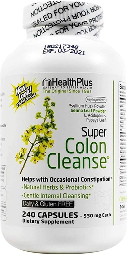 [BRSWIYYZB4AWYGY7] Health Plus Super Colon Cleanse, κάψουλες Laxative, 240-Count