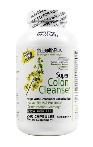 [BRSWIYYZB4AWYGY7] Health Plus Super Colon Cleanse, Capsules Laxative, 240-Count