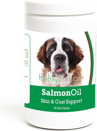 [BRSWGEIEOZYAO2Q6] Healthy Breeds Saint Bernard Salmon Oil Soft Chews 90 Count