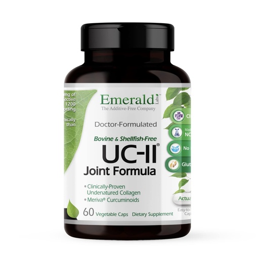 [BRSWIGT4PN4B62IZ] EMERALD LABS UC-II Joint Formula - Made with Undenatured Collagen Type II, Bioperine, Curcuminoids & More for Muscle & Joint Health & Mobility & Flexibility Support - 60 Vegetable Capsules
