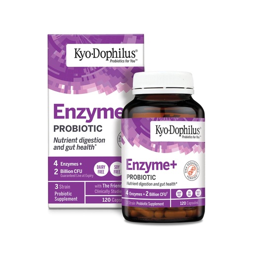 [BRSWIZTYOZ7GYEDO] Kyolic Kyo-Dophilus Enzymes+ Probiotic, Nutrient Digestion and Gut Health*, 120 Capsules