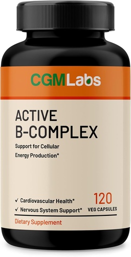 [BRSRAYAHOAFAM3QZ] Complexe Vitamine B - Actif B1, B2, B3, B6, B12, Thiamine, Riboflavine, Niacine, Folate, Biotine, Acide pantothénique, Inositol par CGM Labs