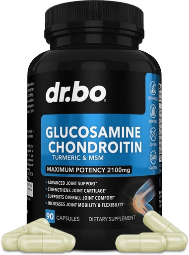 [BRSWYZATO4BAGGQV] Glucosamine Chondroitin MSM Turmeric - Joints Health Supplement 2100mg Knee Bone & Joints - Joint Support Supplement Pills Advanced Glucosamine Sulfate Capsules Joint Supplements for Men Women Adults