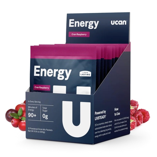 [BRSRAZYNCADWKYLU] UCAN Energy Powder, Cran-Raz, Keto, Sugar-Free Pre & Post Workout for Men & Women, Non-GMO, Vegan, Gluten-Free, Great for Runners, Gym-Goers and High Performance Athletes (12 Servings, 25g)