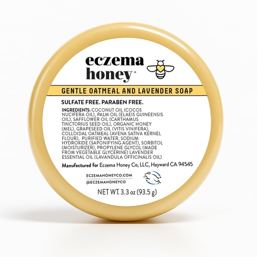 [BRSRMZ33PJ5Q2HQ4] ECZEMA HONEY Gentle Oatmeal and Lavender Soap - Natural Eczema Body Wash - Daily Gentle Soap for Dry, Itchy, Sensitive, & Irritable Skin (3.3 Oz)