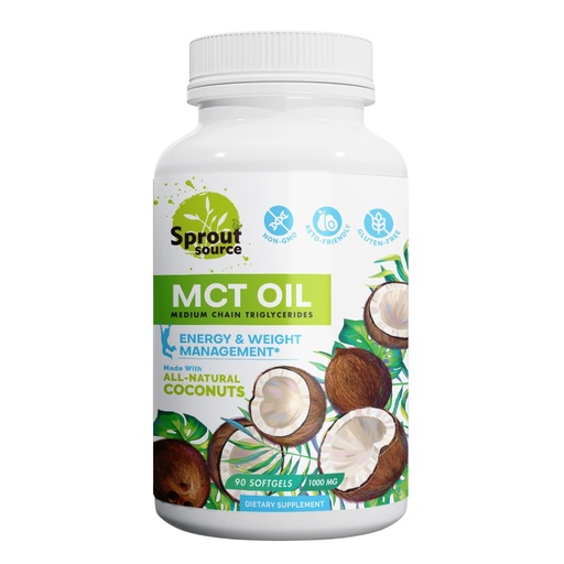 [BRSRMA36C4PAGYLF] Keto MCT Oil Softgels 1000mg: 90-Day Supply, Premium C8 & C10 Blend for Sustained Energy and Weight Management, Made from Natural Coconut Oil, Non-GMO, Gluten-Free 90 softgels