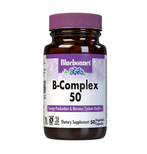 [BRSWIYY3BZ6BGGYV] Bluebonnet Nutrition B Complex 50 Vegetable Capsules, Complete Full Spectrum, Vitamin B6, B12, Biotin, Folate, Vegan, Vegetarian, Gluten Free, Soy Free, Milk Free, Kosher, 50 Vegetable Capsules