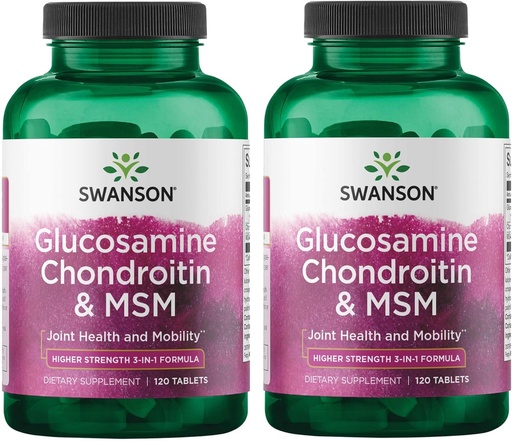 [BRSRMEIFCMBGMDTA] Swanson Glucosamine Chondroitin & Msm 500/400/200 Milligrams 120 Tabs (2 Pack)