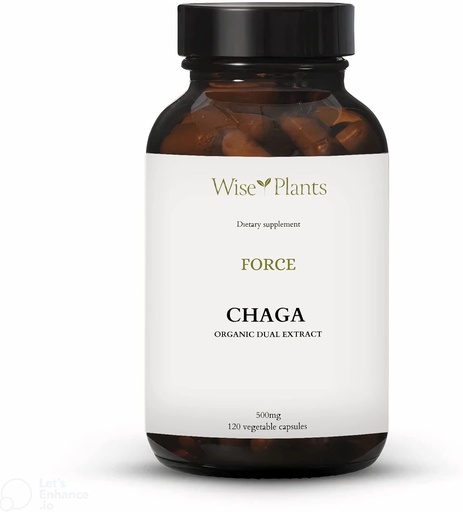 [BRSROYD4BMNRYFLJ] Chaga Mushroom Supplement. Dual Extract, Pure Fruiting Body, 30% Polysaccharides, 500 mg, 120 vegecaps (120-Day Supply). Can support healthy digestive, immune function and promote heart health.