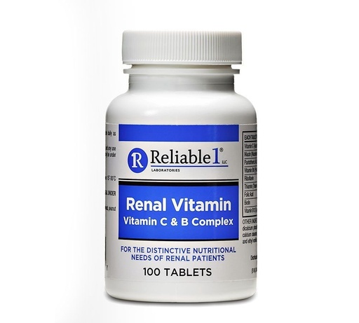 [BRSWKFA7O4MA4EI3] RELIABLE 1 LABORATORIES Renal Vitamin C & B Complex for Men and Women (100 Tablets Per Bottle) (Single)