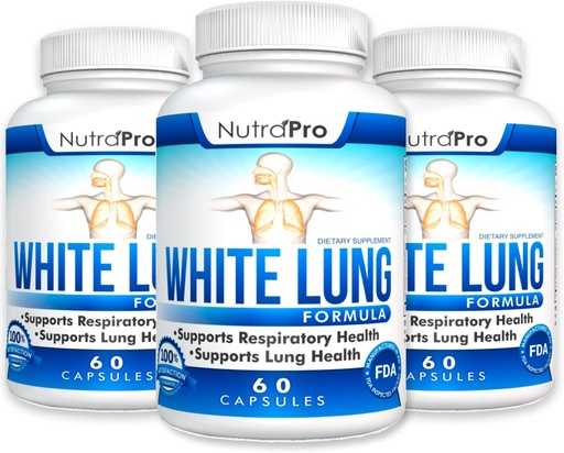 [BRSW2CDQBUHRYAA4] NutraPro White Lung Lung Cleanse & Detox. Atbalstīt plaušu veselību. Atbalsta Respiratorā veselība. 60 Kapsulas - Ražots GMP Certified Facility.