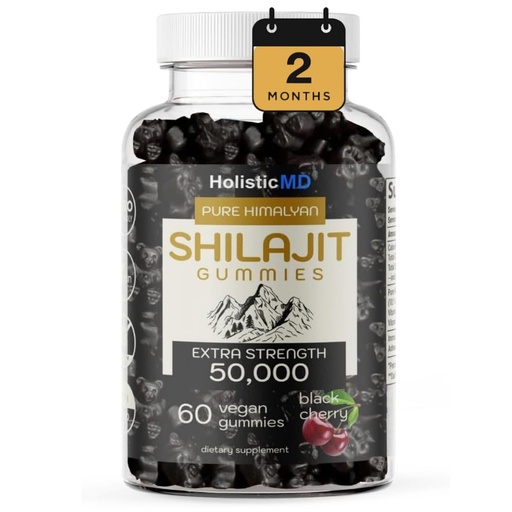 [BRSROGANCAGRSHQ7] Shilajit Gummies for Men Women Pure Himalayian Extra Strenght 50,000 Resin for Metabolism Support Ashwagandha Siberian Chaga | 2 Months Supply Vegan Keto Friendly Cherry 60 Gummies