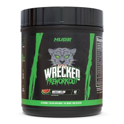 [BRSRAHY2CQPR4H37] Wrecked Pre Workout Powder, Advanced Formula, Boosts Energy, Focus, Pumps & Performance, 10g L-Citrulline, 6.4g Beta Alanine, 5g Tyrosine, 1g Alpha GPC, 375mg Fast-Acting Caffeine & More (Watermelon)