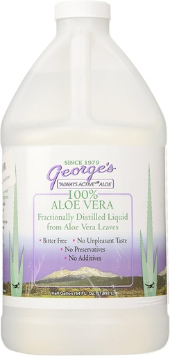 [BRSWIED6CV6A43TI] George's Aloe Vera Supplement Softgel, 64 Fluid Ounce, 100% Always Active Aloe Vera Liquid