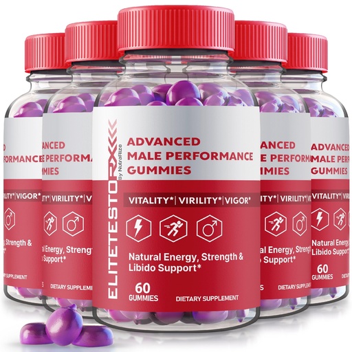 [BRSRAYLYOJYGOEYU] (5 Pack) Elite Testo Rx Gummies, All Natural Male Formula, Premium Supplement for Men, EliteTesto Rx Pills For Overall Health, Elite TestoRx Gummy s, Official EliteTestoRx Reviews (300 Gummies)
