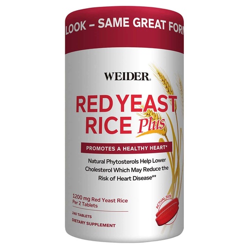 [BRSWGZIYCAHRY3LF] Weider Red Yeast Rice Plus 2-Pack with Phytosterols 1200 mg per 2 Tablets (240 Tablets X 2)